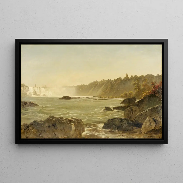 Ansicht der Niagarafälle - John Frederick Kensett — gerahmtes Bild an der Wand
