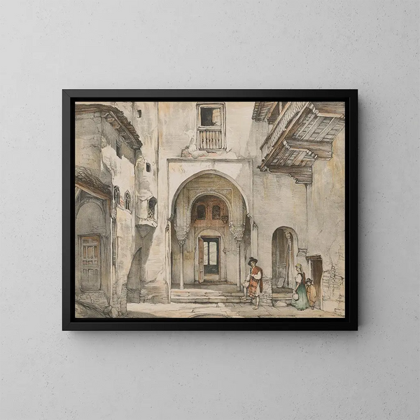 Skizzen und Zeichnungen der Alhambra in London - John Frederick Lewis — gerahmtes Bild an der Wand