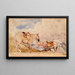 Zwei Pferde - John Frederick Lewis — gerahmtes Bild an der Wand
