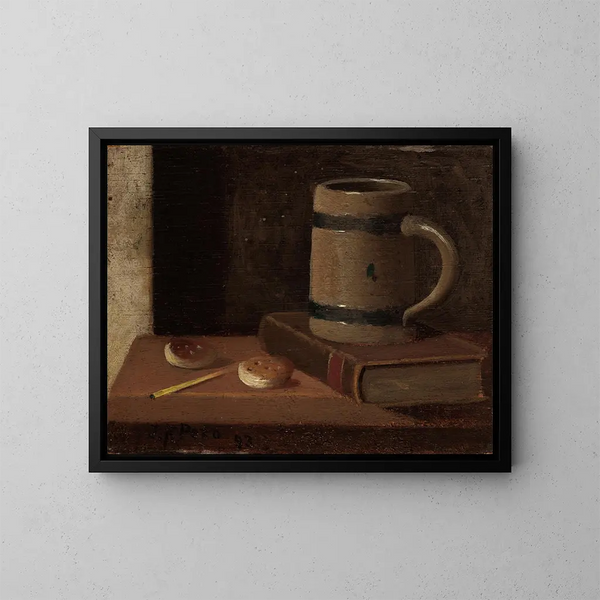 MugBook Biscuits et Allumettes - John Frederick Peto — gerahmtes Bild an der Wand