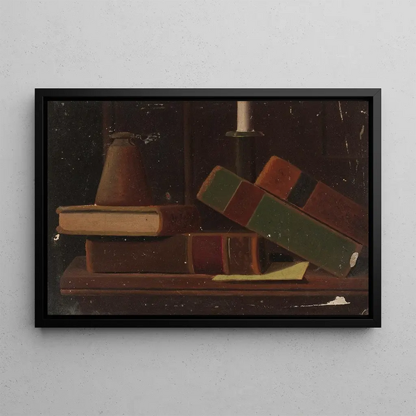Naturmorte mit Büchern - John Frederick Peto — gerahmtes Bild an der Wand
