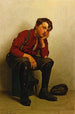 Ein kurzer Moment der Ruhe im Geschäftsleben - John George Brown — Ansicht des Kunstwerks