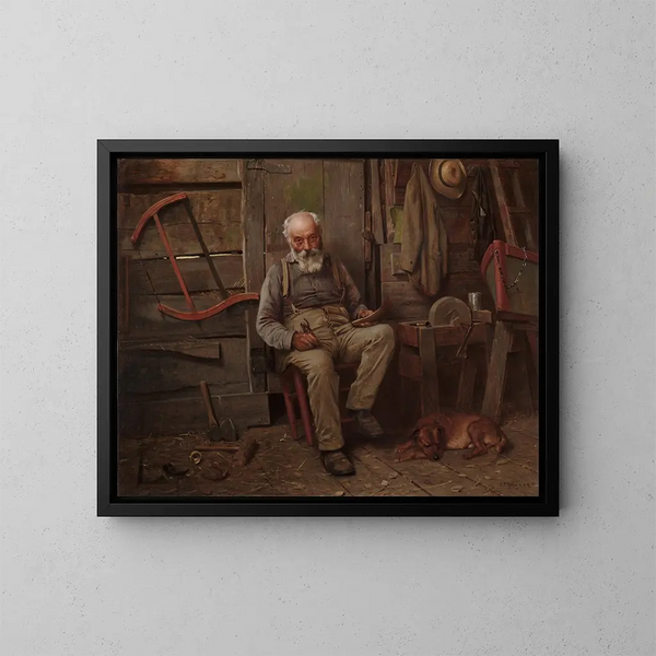 Konstrukteur von Booten - John George Brown — gerahmtes Bild an der Wand