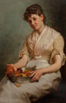 Mädchen schälend Äpfel - John George Brown — Ansicht des Kunstwerks
