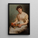 Mädchen schälend Äpfel - John George Brown — gerahmtes Bild an der Wand