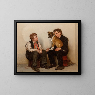 John George Brown - Two Shoeshine Boys with a Dog.webp