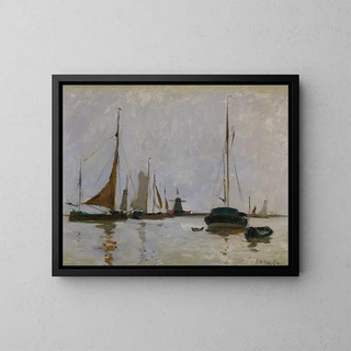 Ruhiger Hafen in den Niederlanden - John Henry Twachtman — gerahmtes Bild an der Wand