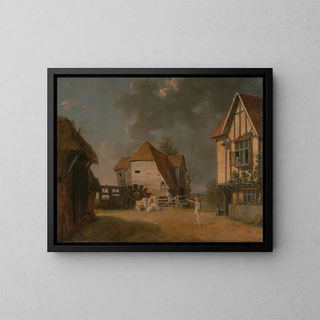 Eine Szene aus Die Magd am Mühlstein - John Inigo Richards — gerahmtes Bild an der Wand
