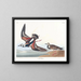 Bécasseau à collier - John James Audubon — gerahmtes Bild an der Wand