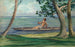 Junge im Kanu, das an unserem Haus Vaiala Samoa vorbeifährt - John La Farge — Ansicht des Kunstwerks