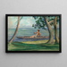 Junge im Kanu, das an unserem Haus Vaiala Samoa vorbeifährt - John La Farge — gerahmtes Bild an der Wand