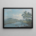 Flusslandschaft mit Vieh beim Tränken - John Laporte — gerahmtes Bild an der Wand