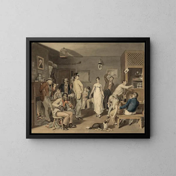 Danse dans un bar - John Lewis Krimmel — gerahmtes Bild an der Wand