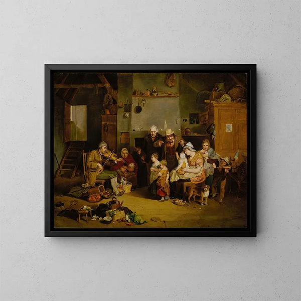 Der blinde Geiger - John Lewis Krimmel — gerahmtes Bild an der Wand