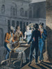 Nachtleben in Philadelphia, Oyster Barrow vor dem Chestnut Street Theater - John Lewis Krimmel — Ansicht des Kunstwerks