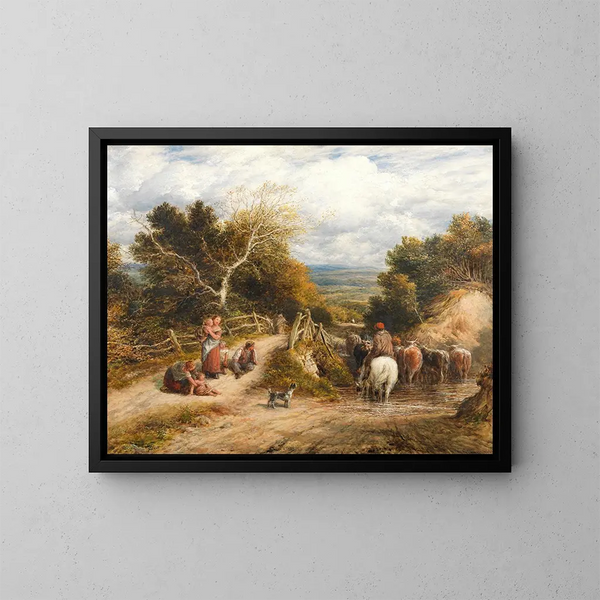 Der Bach - John Linnell — gerahmtes Bild an der Wand
