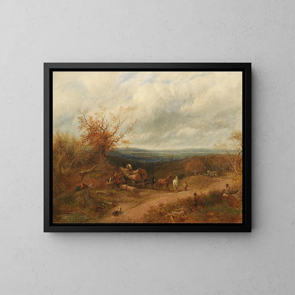 Die Holzfäller - John Linnell — gerahmtes Bild an der Wand