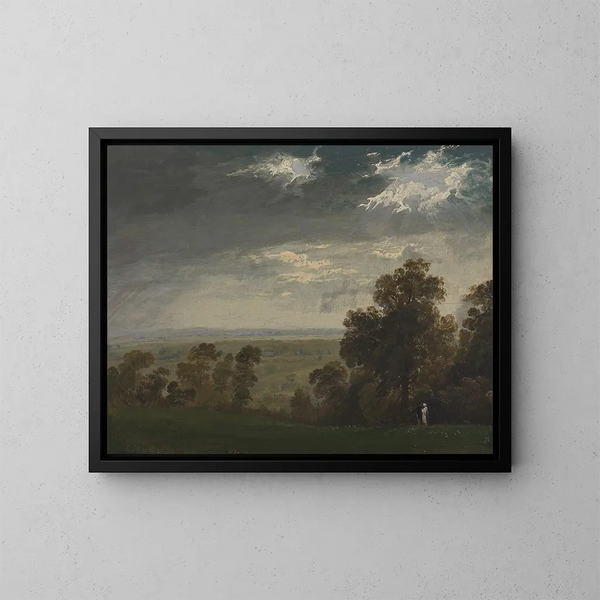 Landschaft, vielleicht die Insel Wight oder Richmond Hill - John Martin — gerahmtes Bild an der Wand
