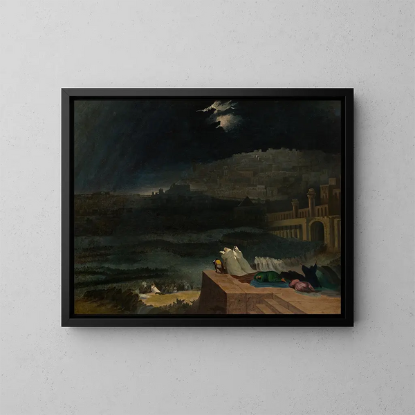 Buße von Ninive - John Martin — gerahmtes Bild an der Wand