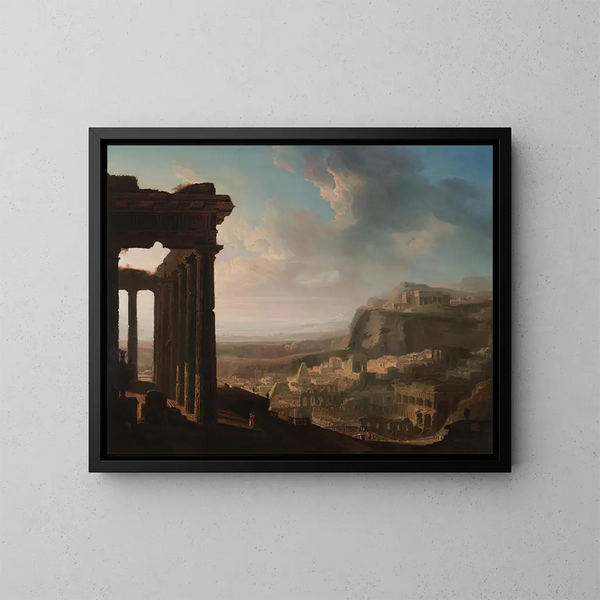 Ruinen einer antiken Stadt - John Martin — gerahmtes Bild an der Wand