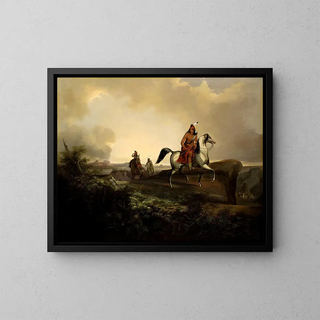 Couteau noir, un guerrier apache - John Mix Stanley — gerahmtes Bild an der Wand