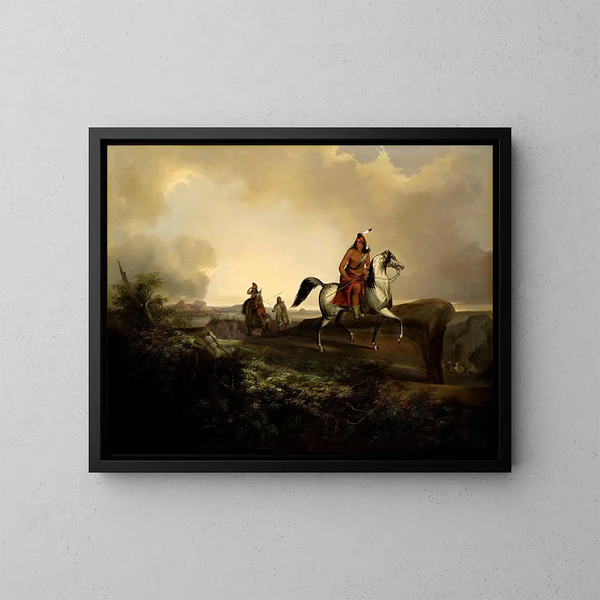 Couteau noir, un guerrier apache - John Mix Stanley — gerahmtes Bild an der Wand