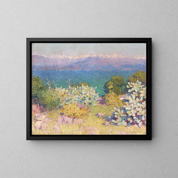 Das Morgen in den Alpes-Maritimes von Antibes - John Peter Russell — gerahmtes Bild an der Wand