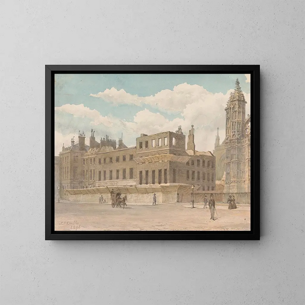 Nachbarhäuser an der Westminster-Abtei im Abriss - John Phillipps Emslie — gerahmtes Bild an der Wand