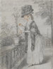 Dame auf einer Terrasse, die sich um eine Nelke kümmert - John Raphael Smith — Ansicht des Kunstwerks