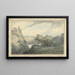 Italienisches Berglandschaftsgemälde mit dem Nemi-See - John Robert Cozens — gerahmtes Bild an der Wand