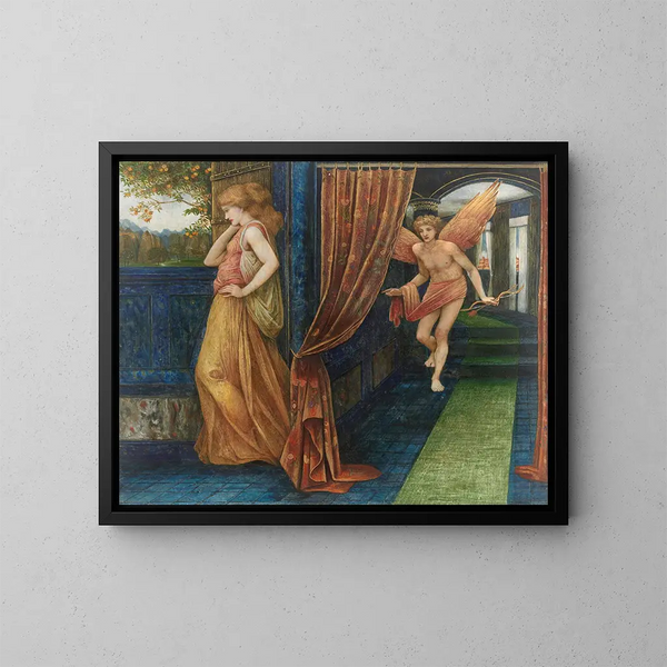 Cupidon und Psyche - John Roddam Spencer Stanhope — gerahmtes Bild an der Wand