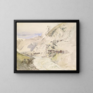 John Ruskin - An Alpine Valley the Matterhorn in the Distance.webp