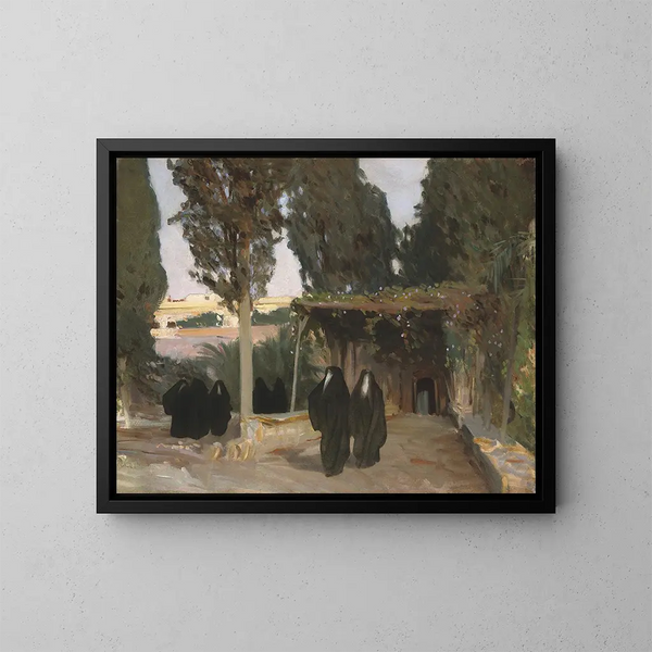 Ein schattiger Weg im Orient - John Singer Sargent — gerahmtes Bild an der Wand