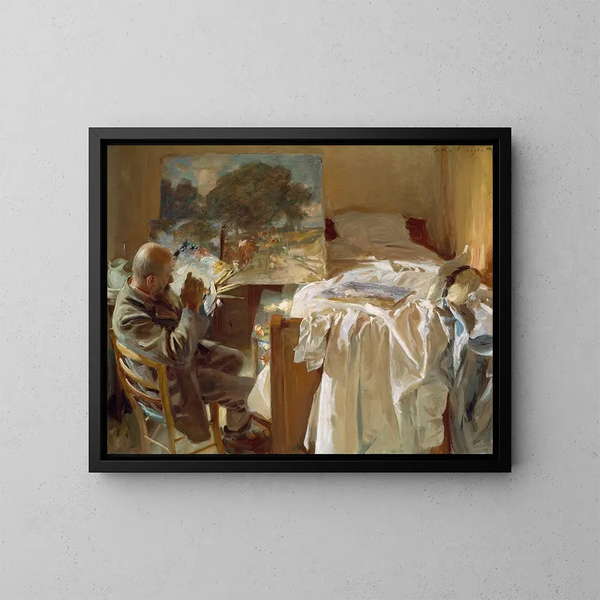 Ein Künstler in seinem Atelier - John Singer Sargent — gerahmtes Bild an der Wand