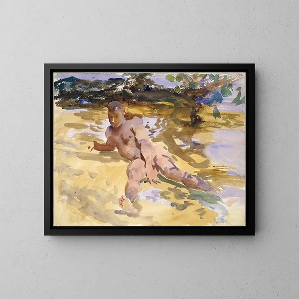 Mann am Strand in Florida - John Singer Sargent — gerahmtes Bild an der Wand