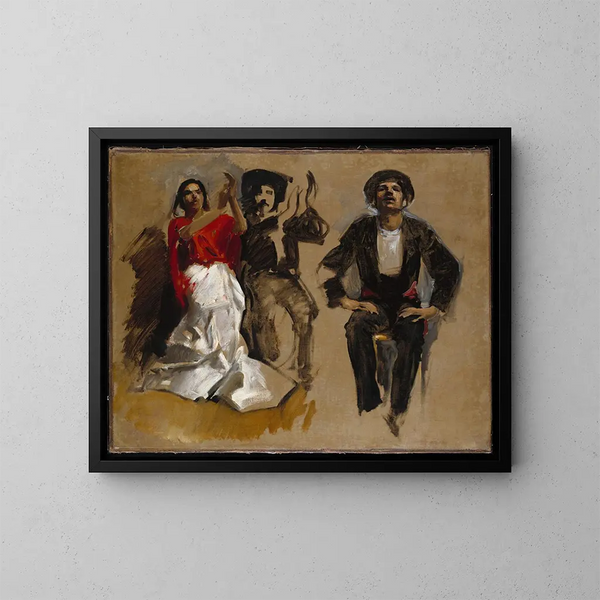 Studie für sitzende Figuren für El Jale - John Singer Sargent — gerahmtes Bild an der Wand