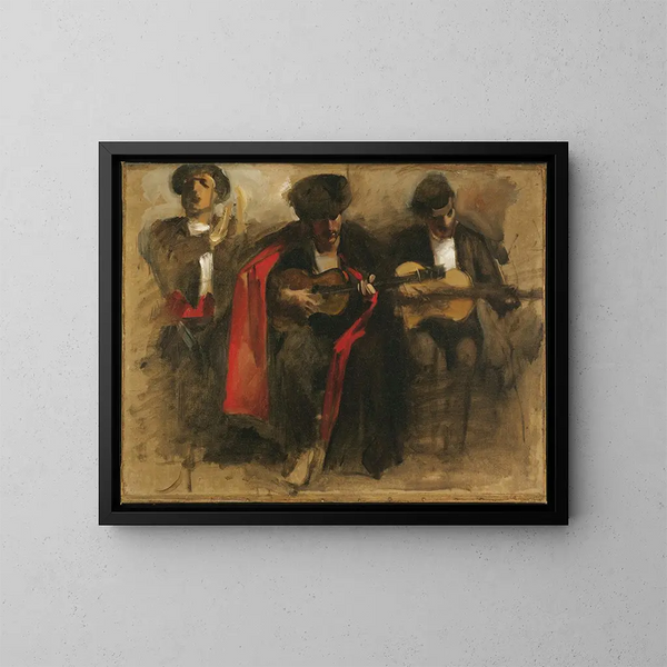 Studie für sitzende Musiker für El Jaleo - John Singer Sargent — gerahmtes Bild an der Wand
