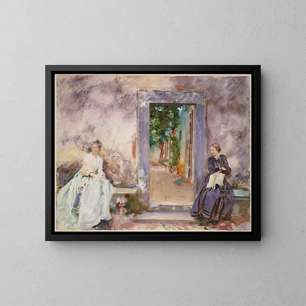 Der Gartenmauer - John Singer Sargent — gerahmtes Bild an der Wand