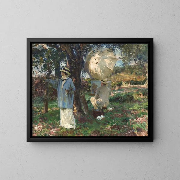 Die Croqueurs - John Singer Sargent — gerahmtes Bild an der Wand