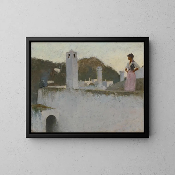 Ansicht von Capri - John Singer Sargent — gerahmtes Bild an der Wand