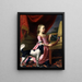 Junge Frau mit einem Vogel und einem Hund - John Singleton Copley — gerahmtes Bild an der Wand