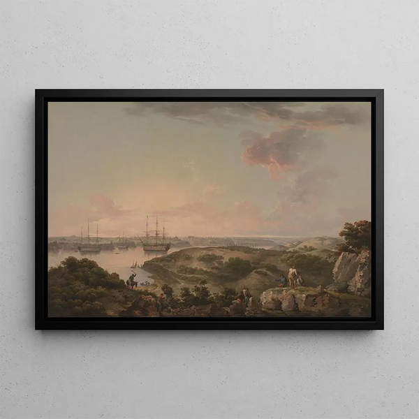 John Thomas Serres - Port Mahon Minorca with British MenofWar at Anchor.webp