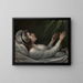 Sarah Hope Harvey auf ihrem Sterbebett - John Trumbull — gerahmtes Bild an der Wand