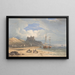 Château de Bamborough depuis le nord-est avec l'île Sainte au loin Northumberland - John Varley — gerahmtes Bild an der Wand