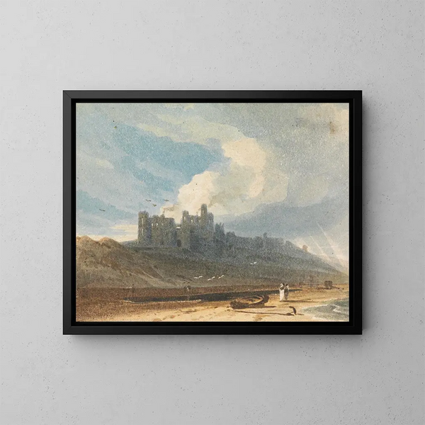 Château de Bamburgh, Northumberland - John Varley — gerahmtes Bild an der Wand