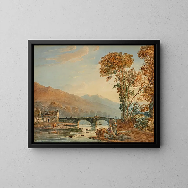 Pont de Beddgelert, Wales - John Varley — gerahmtes Bild an der Wand