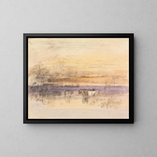 John Varley - Cattle Watering at Sunset.webp