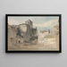 Eingang einer befestigten Stadt in Wales, Osttor von Caernarfon - John Varley — gerahmtes Bild an der Wand