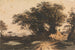 Landschaftsgemälde mit einem Blumenstrauß aus Bäumen in der Nähe einer Straße und eines Bachs - John Varley — Ansicht des Kunstwerks