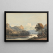 Landschaft mit einem entfernten Turm - John Varley — gerahmtes Bild an der Wand